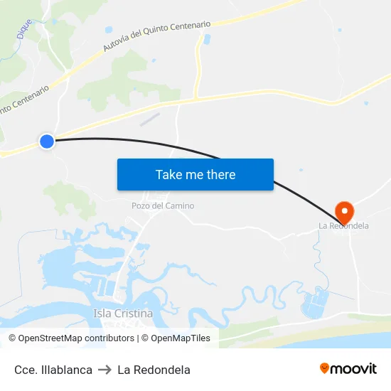 Cce. Illablanca to La Redondela map
