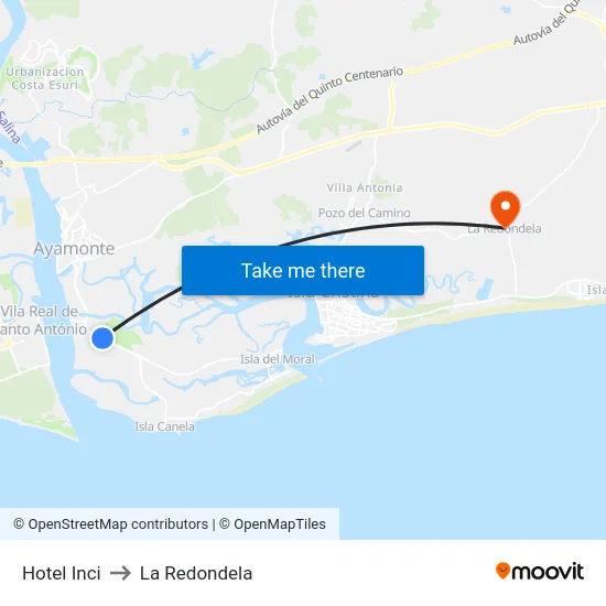 Hotel Inci to La Redondela map