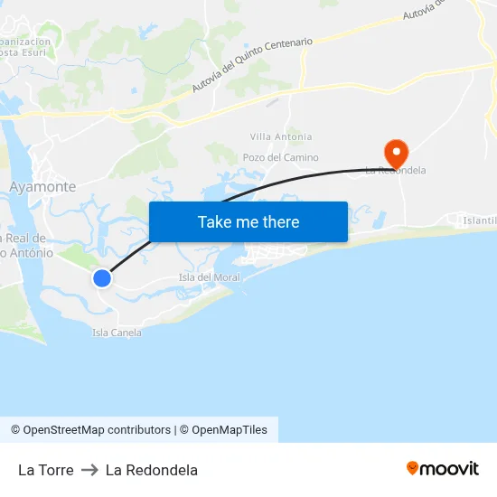 La Torre to La Redondela map