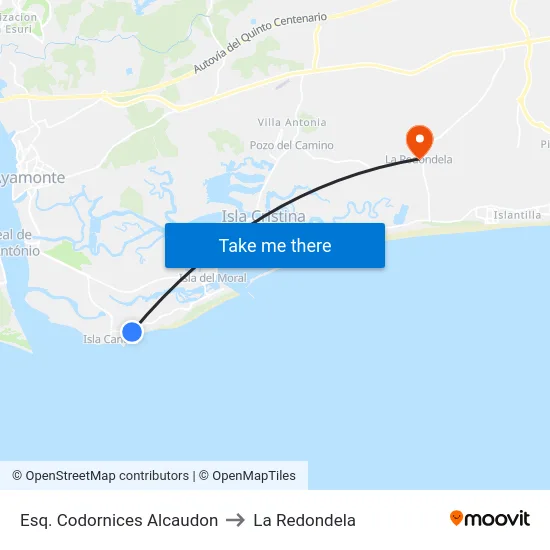 Esq. Codornices Alcaudon to La Redondela map