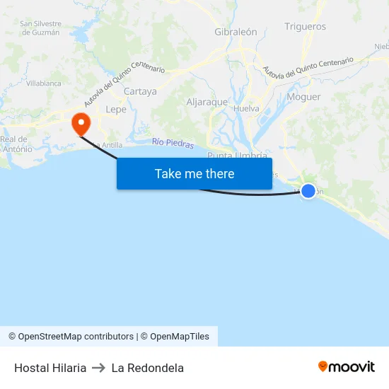 Hostal Hilaria to La Redondela map