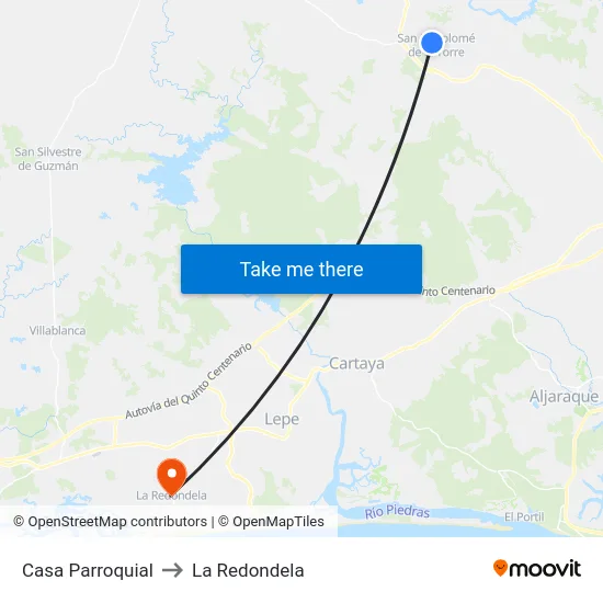 Casa Parroquial to La Redondela map