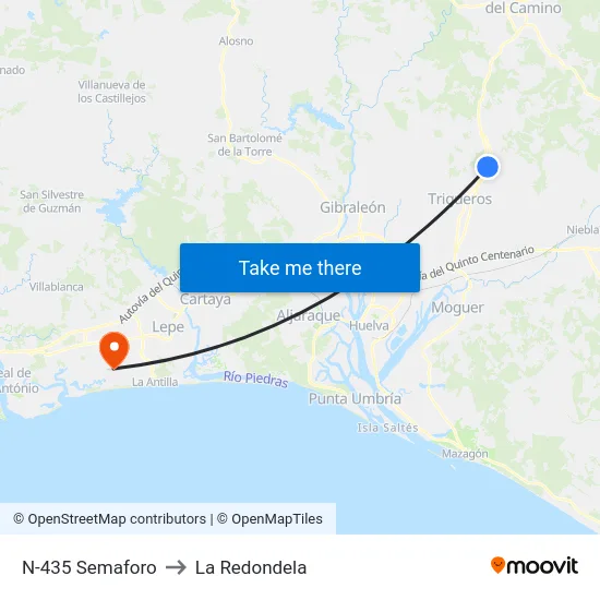 N-435 Semaforo to La Redondela map