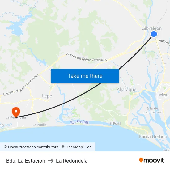 Bda. La Estacion to La Redondela map