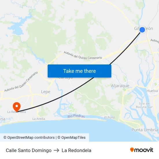 Calle Santo Domingo to La Redondela map