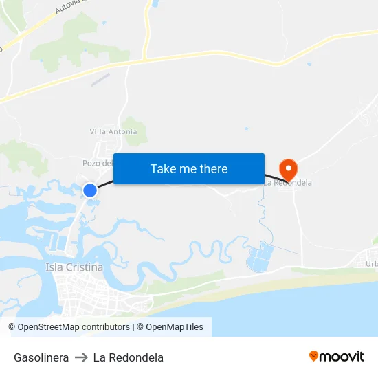 Gasolinera to La Redondela map