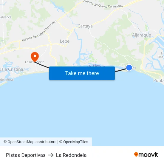 Pistas Deportivas to La Redondela map