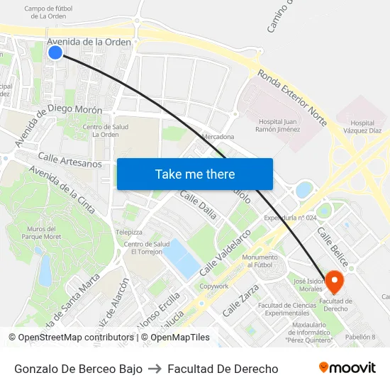 Gonzalo De Berceo Bajo to Facultad De Derecho map