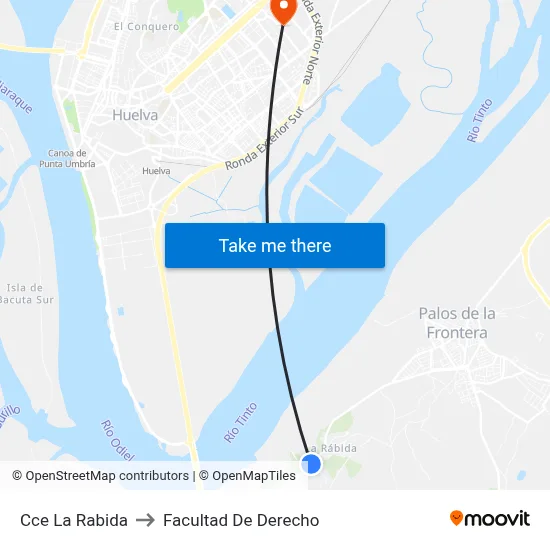 Cce La Rabida to Facultad De Derecho map