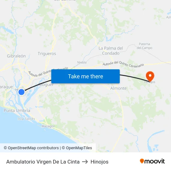 Ambulatorio Virgen De La Cinta to Hinojos map