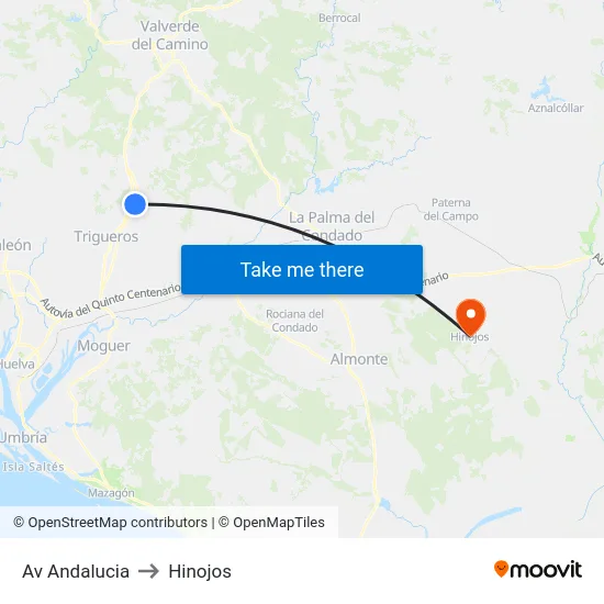 Av Andalucia to Hinojos map