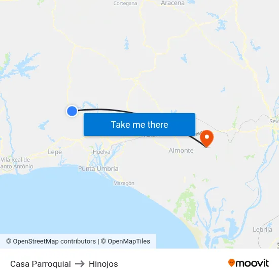 Casa Parroquial to Hinojos map