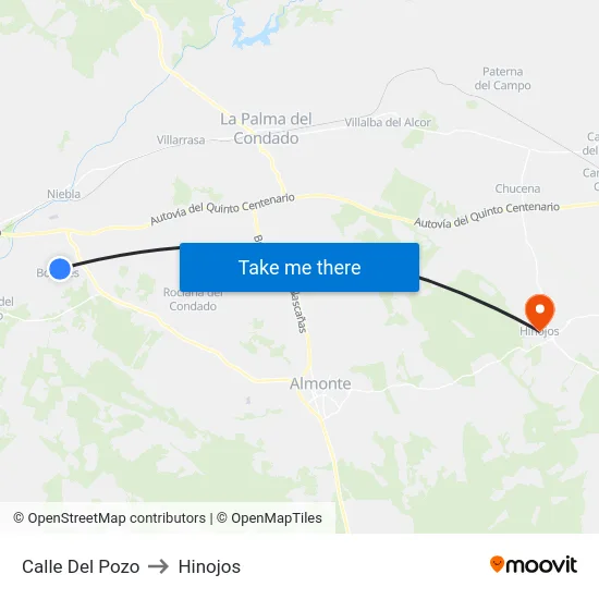 Calle Del Pozo to Hinojos map