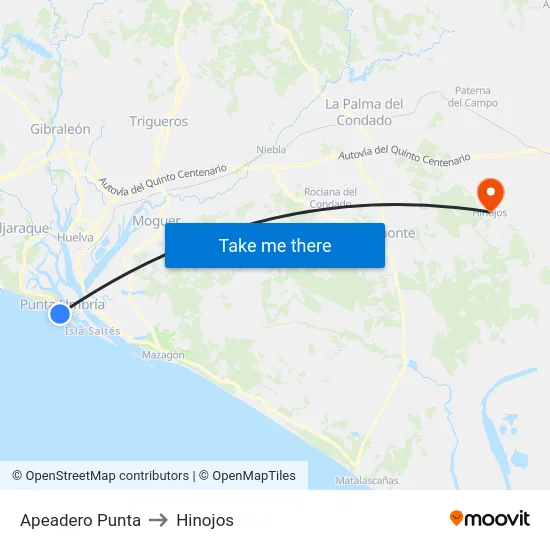 Apeadero Punta to Hinojos map