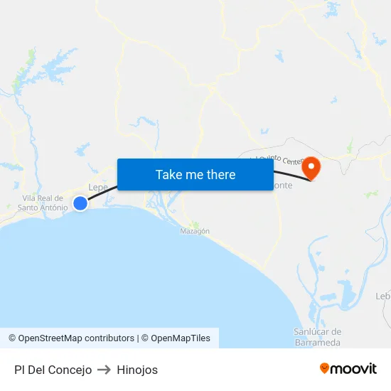 Pl Del Concejo to Hinojos map