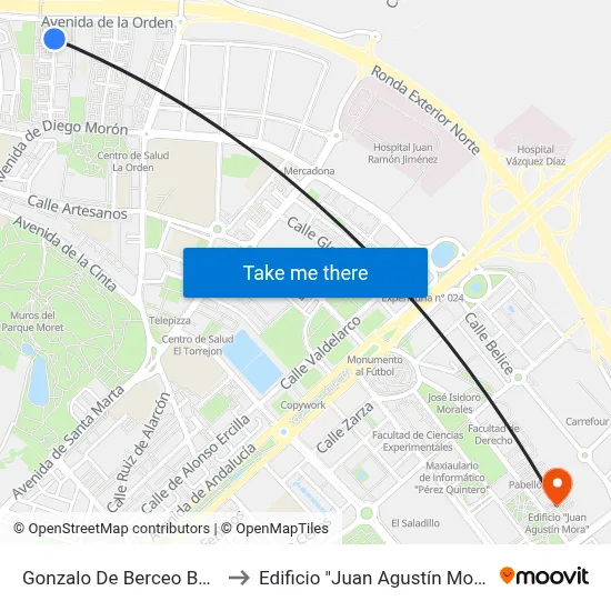 Gonzalo De Berceo Bajo to Edificio "Juan Agustín Mora" map