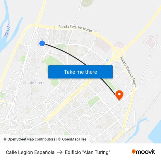 Calle Legión Española to Edificio "Alan Turing" map