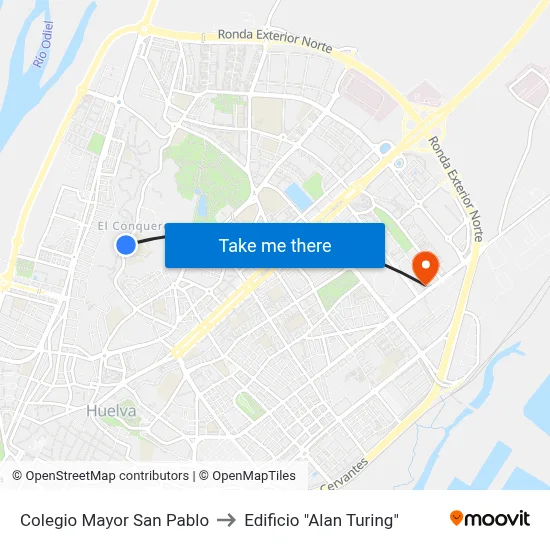 Colegio Mayor San Pablo to Edificio "Alan Turing" map