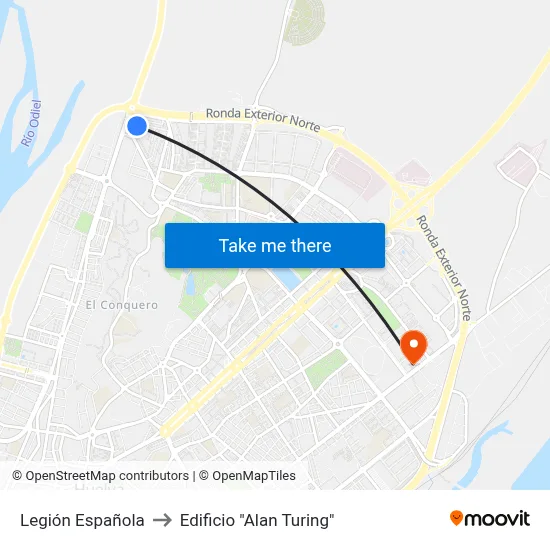 Legión Española to Edificio "Alan Turing" map