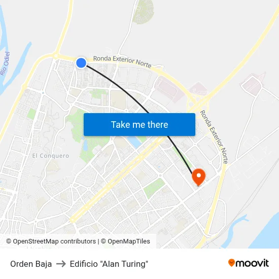 Orden Baja to Edificio "Alan Turing" map