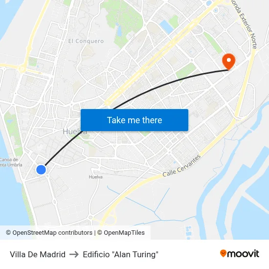 Villa De Madrid to Edificio "Alan Turing" map