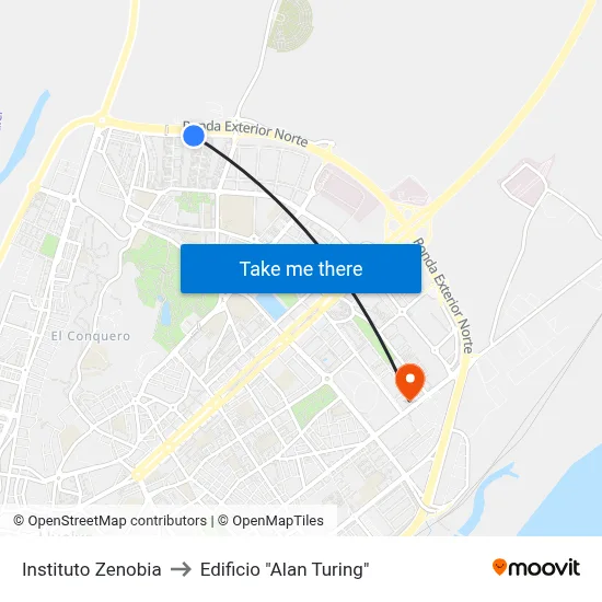 Instituto Zenobia to Edificio "Alan Turing" map
