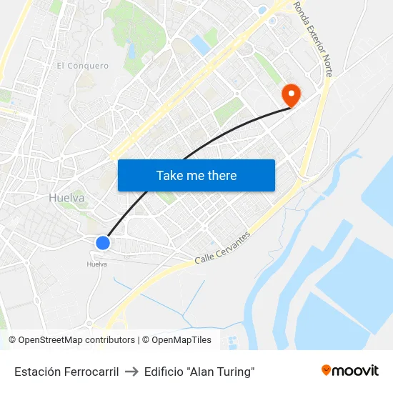 Estación Ferrocarril to Edificio "Alan Turing" map