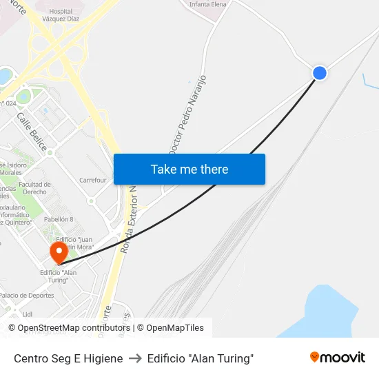 Centro Seg E Higiene to Edificio "Alan Turing" map