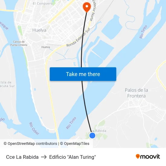 Cce La Rabida to Edificio "Alan Turing" map