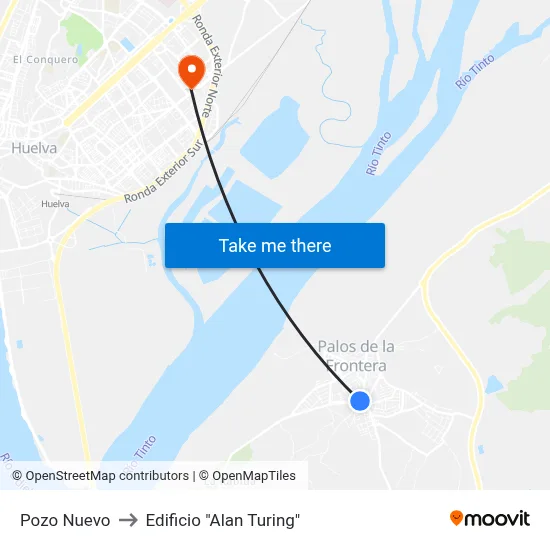 Pozo Nuevo to Edificio "Alan Turing" map