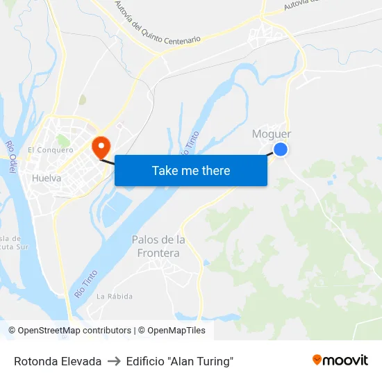Rotonda Elevada to Edificio "Alan Turing" map