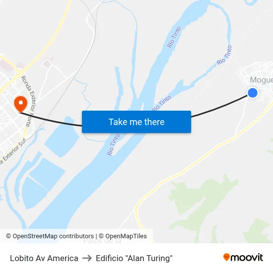 Lobito Av America to Edificio "Alan Turing" map