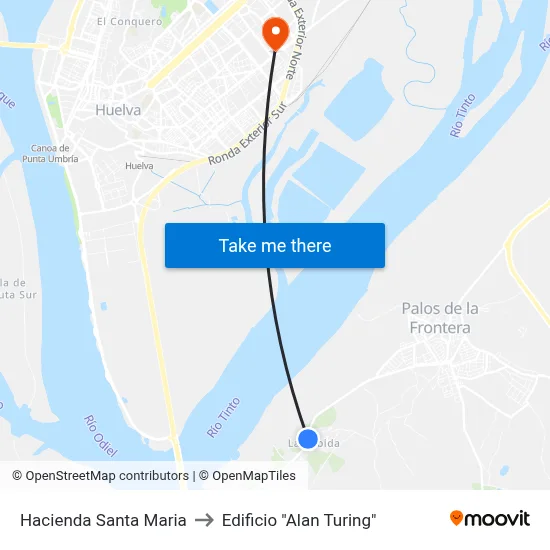 Hacienda Santa Maria to Edificio "Alan Turing" map