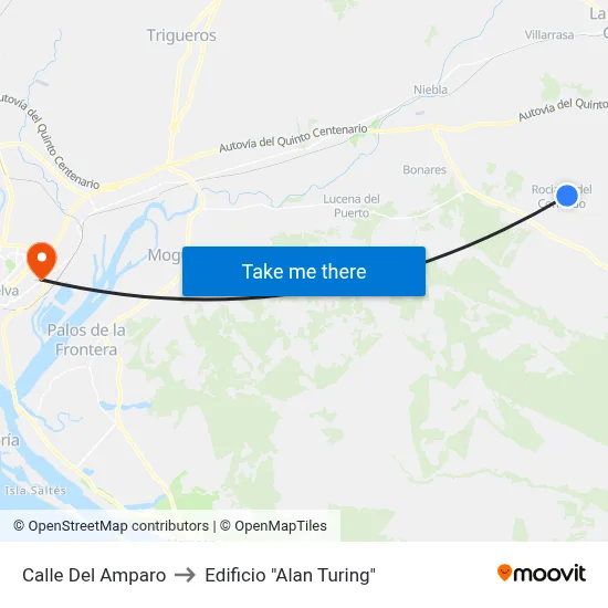 Calle Del Amparo to Edificio "Alan Turing" map