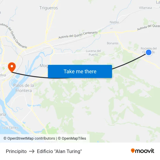 Principito to Edificio "Alan Turing" map