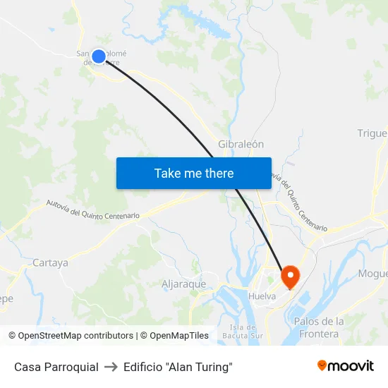 Casa Parroquial to Edificio "Alan Turing" map