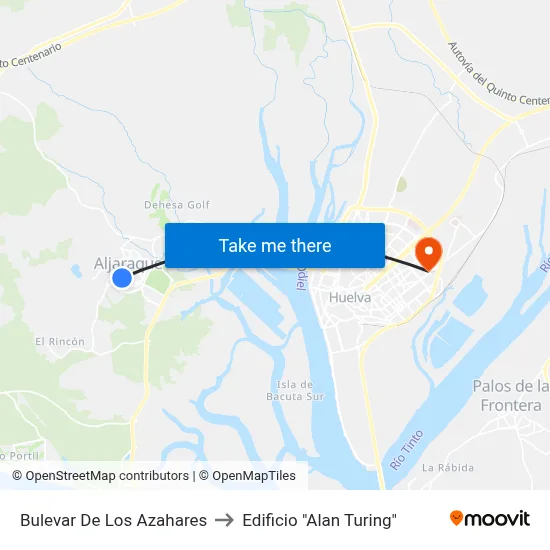 Bulevar De Los Azahares to Edificio "Alan Turing" map
