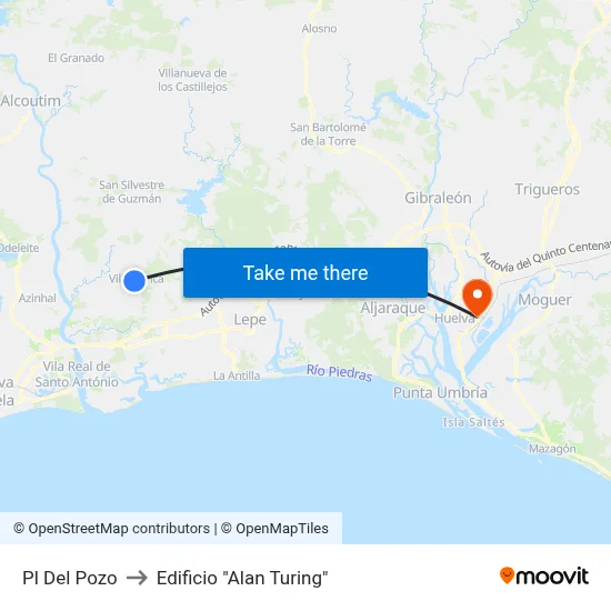 Pl Del Pozo to Edificio "Alan Turing" map