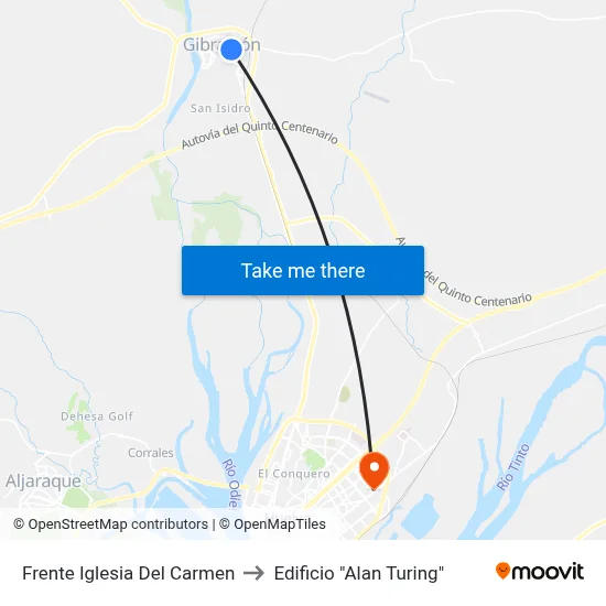 Frente Iglesia Del Carmen to Edificio "Alan Turing" map