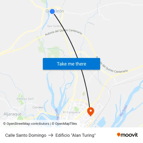 Calle Santo Domingo to Edificio "Alan Turing" map