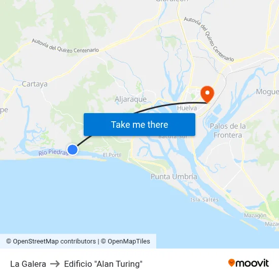 La Galera to Edificio "Alan Turing" map