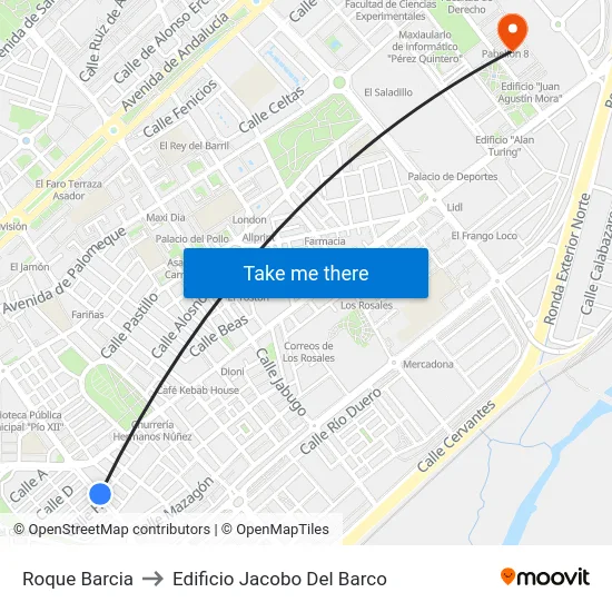 Roque Barcia to Edificio Jacobo Del Barco map