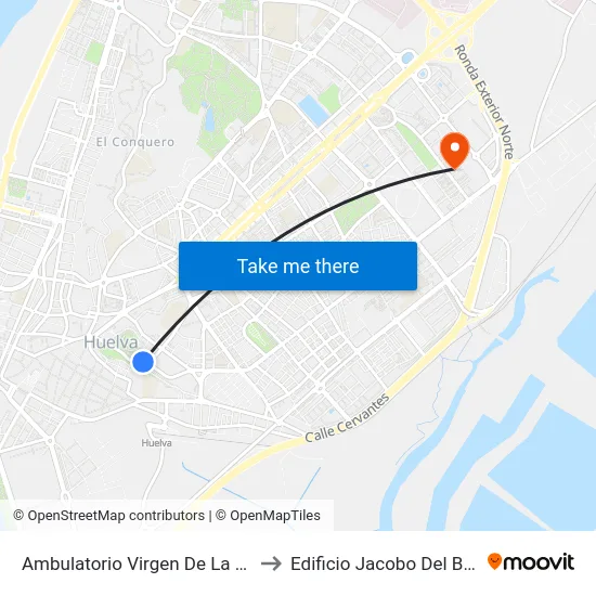 Ambulatorio Virgen De La Cinta to Edificio Jacobo Del Barco map