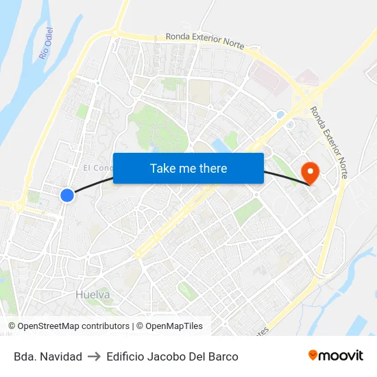 Bda. Navidad to Edificio Jacobo Del Barco map