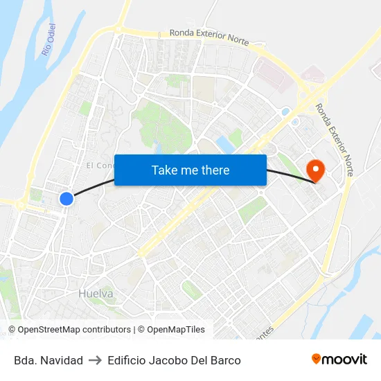 Bda. Navidad to Edificio Jacobo Del Barco map