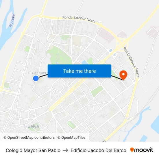 Colegio Mayor San Pablo to Edificio Jacobo Del Barco map