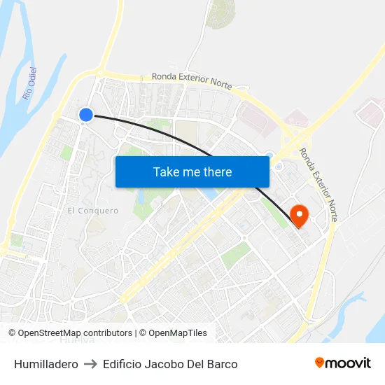 Humilladero to Edificio Jacobo Del Barco map