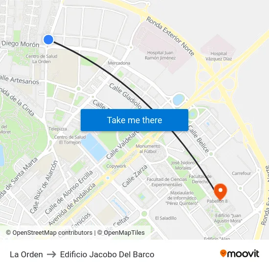 La Orden to Edificio Jacobo Del Barco map