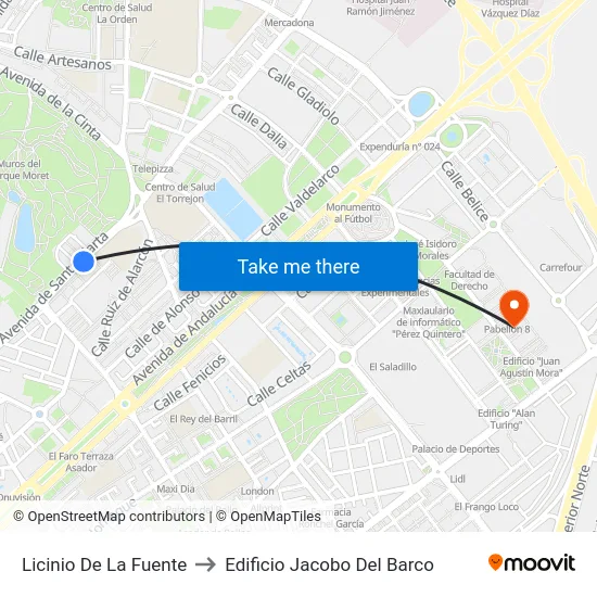 Licinio De La Fuente to Edificio Jacobo Del Barco map