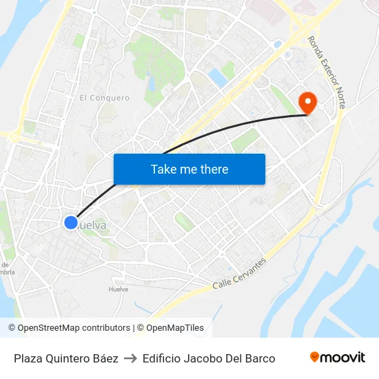 Plaza Quintero Báez to Edificio Jacobo Del Barco map